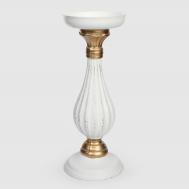 Подсвечник  белый, золото 10,5х28 см Mercury Deco
