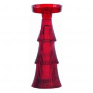 Подсвечник  2 в 1 стеклянный 5 красный Ноэль 22 см Decor de table