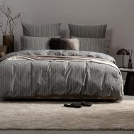 Комплект постельного белья  Вальбо серый/белый Двуспальный PRIME PRIVE