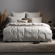 Комплект постельного белья  Вальбо белый/черный Двуспальный евро PRIME PRIVE