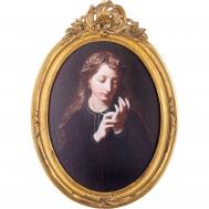 Картина  девушка, под старину, масло 37х7х52 см ГЛАСАР