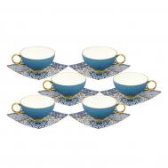 Набор чайный  голубые купола 12 предметов на 6 персон Empire