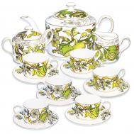 Сервиз чайный  яблоко 15 предметов на 6 персон зеленый Empire