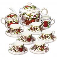 Сервиз чайный  яблоко 15 предметов на 6 персон красный Empire