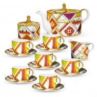 Сервиз чайный  лоскутки 15 предметов на 6 персон Empire