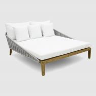 Диван-шезлонг  Komodo с подушками белый 180х160х80 см Rumah Anda