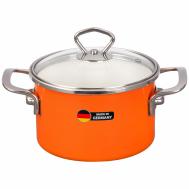 Кастрюля с крышкой  d16/h12.8см 1.9л оранжевый Maisingers