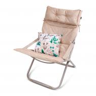 Кресло-шезлонг  с матрасом и декоративной подушкой песочного цвета 85х64х86 см Ника