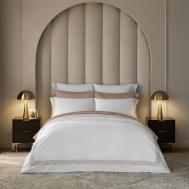 Комплект постельного белья  Персефона с вышивкой белый/бежевый Полуторный Togas