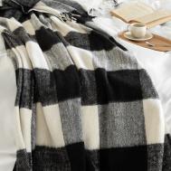 Плед  Гольм черный-белый 140х200+10х2 см Dome