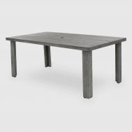 Стол обеденный  алюминиевый серый 183х100х75 см Golden Eagle