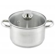 Кастрюля  Лотос Традиция нержавеющая сталь, стеклянная крышка, 5 л Кухар
