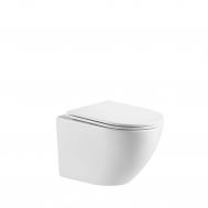 Унитаз подвесной  Loki безободковый с сиденьем микролифт, торнадо, белый CULTO