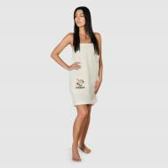 Накидка парео  вафельная женская бежевая 70х140 см Asil