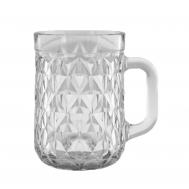 Набор кружек  ромб/плетенка, прозрачные, 2х400 мл Ева Гласс