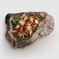 Тарелка  Танцующий лес камень змеевик 22х18 см Велес