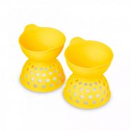 Набор форм для варки яиц пашот  SMART 9х9,7 см, 2 шт, силикон, желтый WO Home