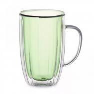 Кружка с двойными стенками  Cafe de Paris 350 мл, стекло, светло-зеленая Decor de table