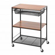 Этажерка  3 полки, на колёсах 40х60х80 см Zalger