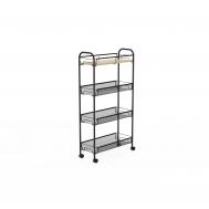 Этажерка  4 полки, на колёсах 43,8х19х83 см Zalger