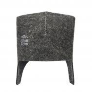 Шапка банная  "Шапка банщика" с вышивкой, войлок серый Главбаня