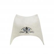 Шапка банная  с вышивкой "Енот", фетр белый Главбаня