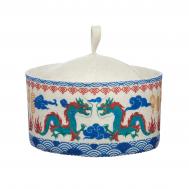 Шапка банная  с принтом "Драконы орнамент", фетр белый Главбаня