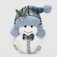 Декоративная фигура  снеговик в синей шапке 25х14х32 см James arts