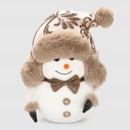 Декоративная фигура  снеговик в коричневой шапке 25х14х32 см James arts