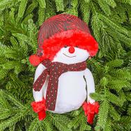 Ёлочная игрушка  снеговик в шапке и шарфе 12х9х21 см James arts