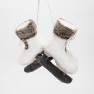 Декор на ёлку  коньки белые 20х9х23 см James arts