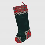 Декор на ёлку  носок зелёный 24х1х54 см James arts