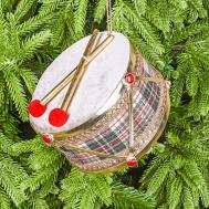 Декор на ёлку  барабан белый 17х17х11 см James arts