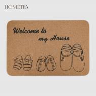 Коврик придверный  бежевый с рисунком 60x90 см Hometex