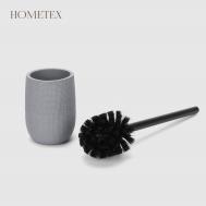 Держатель с ёршиком  Клетка тёмно-серый Hometex