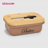 Маслёнка  цвет коричневый 0,8 л Kitchenstar