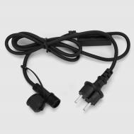 Кабель  для электрогирлянды евро вилка, чёрный Shanghai universe