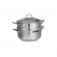 Кастрюля со вставкой-пароваркой и крышкой  4,5 л 24 см, сталь нержавеющая,BRZ-475053524 Barazzoni