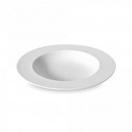 Тарелка суповая  Терраса, рельеф 24 см, фарфор костяной, матовая, белая, блестящая Narumi