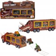 Автовоз-динозавр  с 3 машинками Junfa