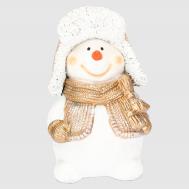 Декоративная новогодняя фигура  Снеговичок в жилетке 25 см Полиформ