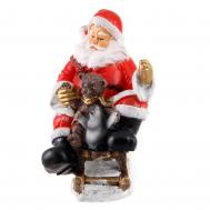 Декоративная новогодняя фигура  Дед Мороз на санях с мишкой 25 см Полиформ