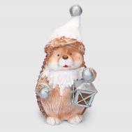 Декоративная новогодняя фигура  Ёжик с фонарём 23х19х47 см Полиформ