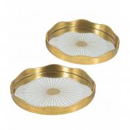 Подносы зеркальные  2шт 40х40х4 и 36х36х4 см ГЛАСАР