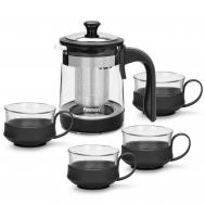 Набор  чайный 5 предметов, стекло Fissman