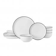 Сервиз обеденный фарфоровый  Mikasa Limestone 12шт, белый KITCHEN CRAFT