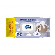 Влажные салфетки  PREMIUM для детей big-pack с крышкой 150 шт Aura