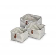 Корзины  набор для хранения Йоран светло-серый, 3 предмета PRIME PRIVE