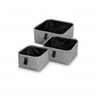 Корзины  набор для хранения Йоран тёмно-серый, 3 предмета PRIME PRIVE