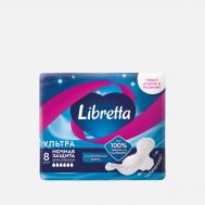 Женские гигиенические прокладки  Ультра ночные 8 шт Libretta